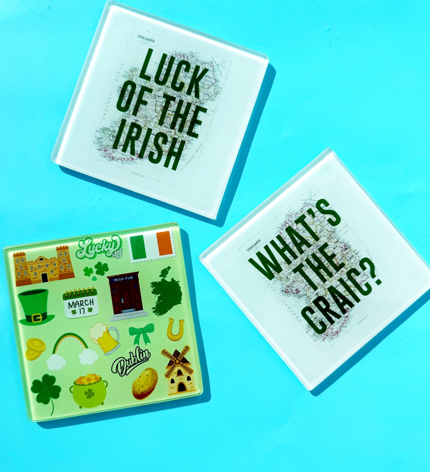 Glass coasters for drinks