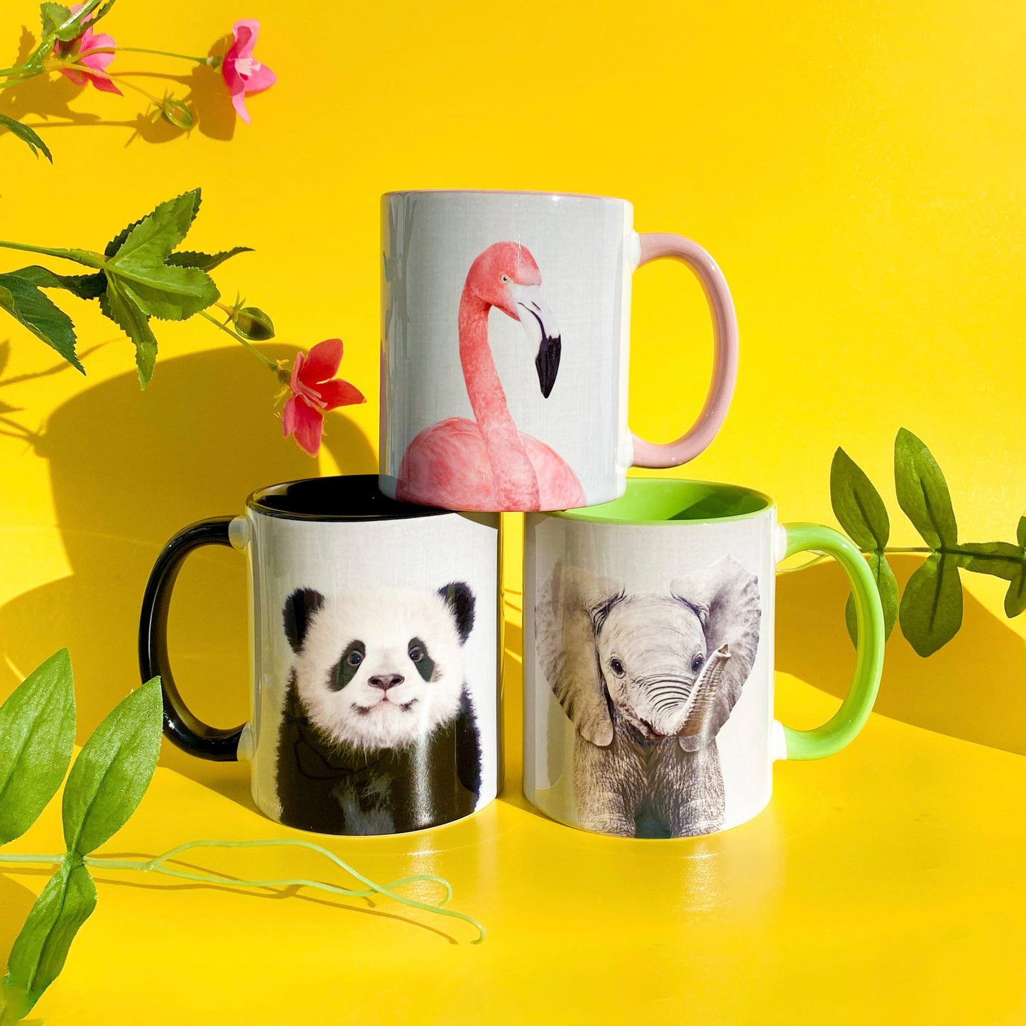 Personalised coffee mug with animal print