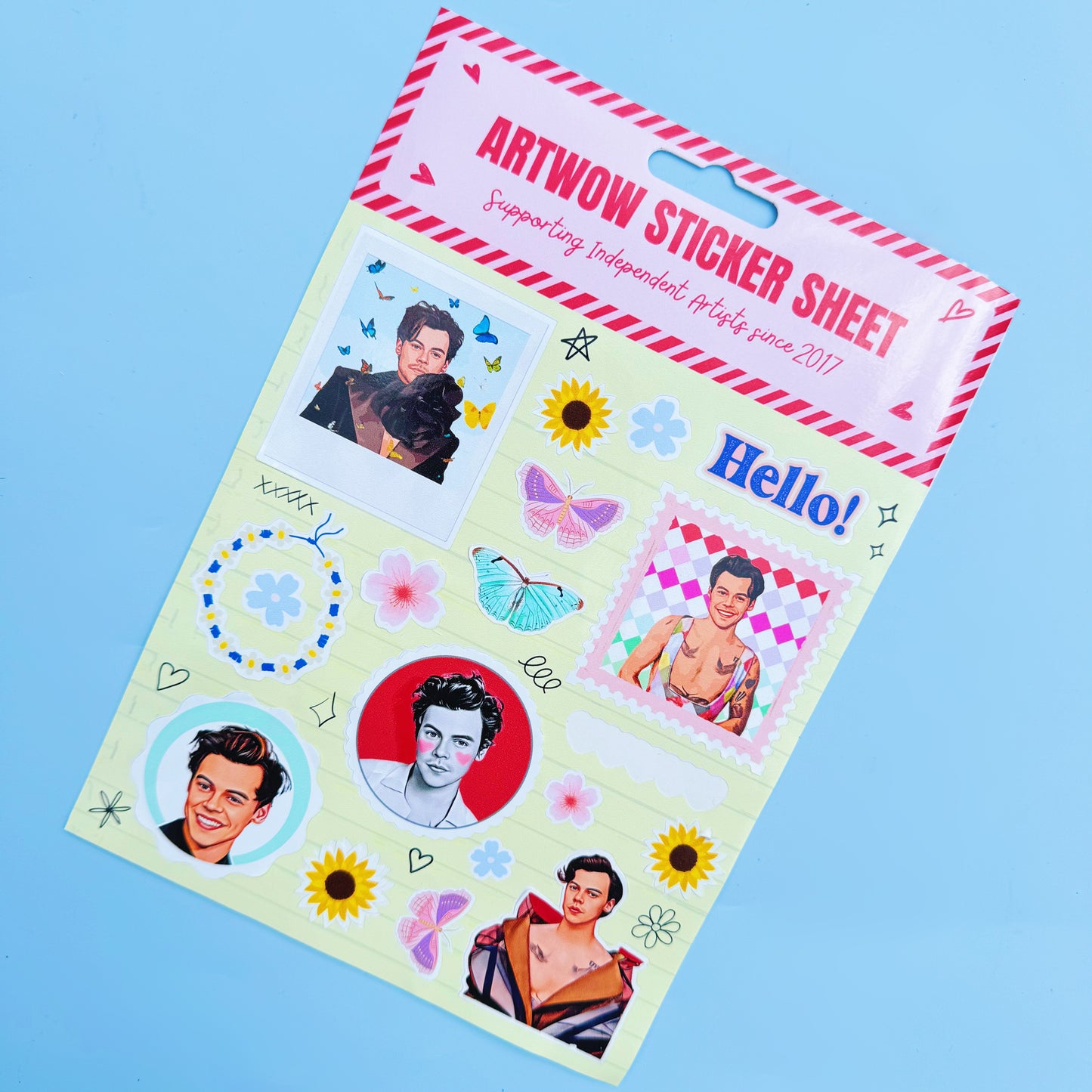 Personalised sticker sheets for phone cases, water bottles, laptops, and guitar cases
