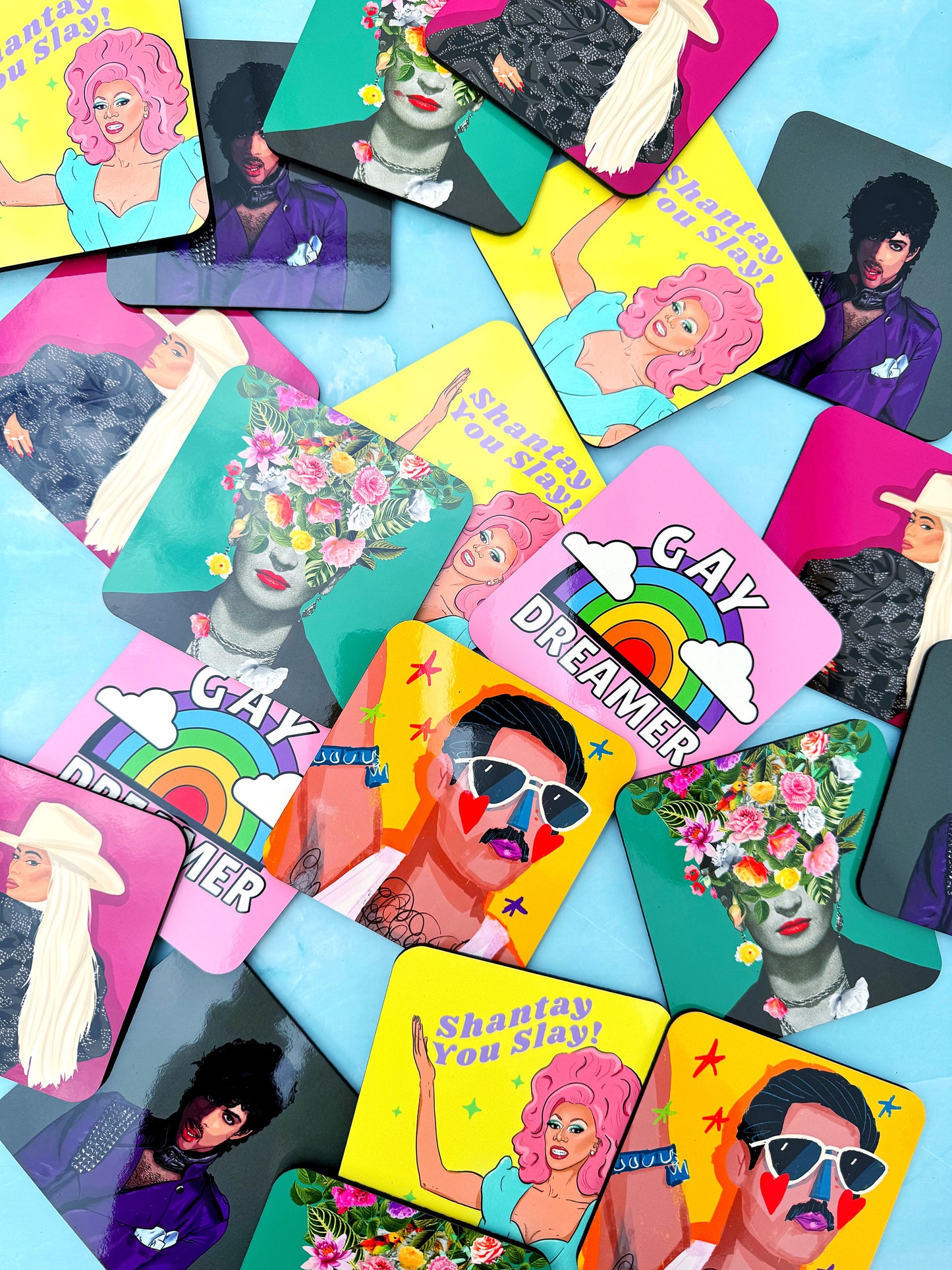 Celebrities photo coasters