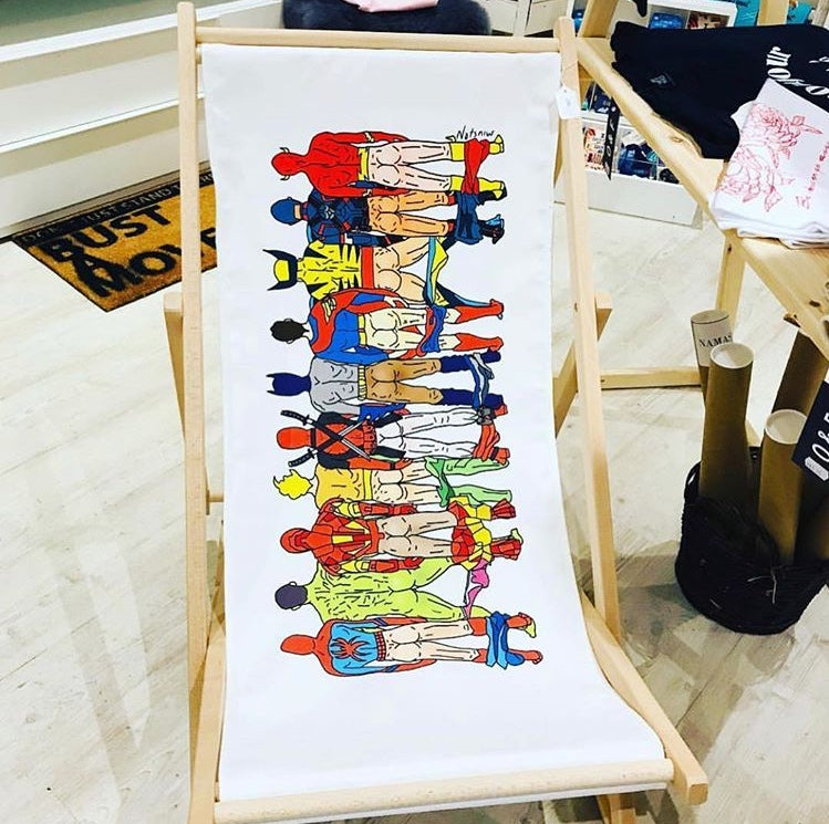 Beach deck chairs - superhero butts