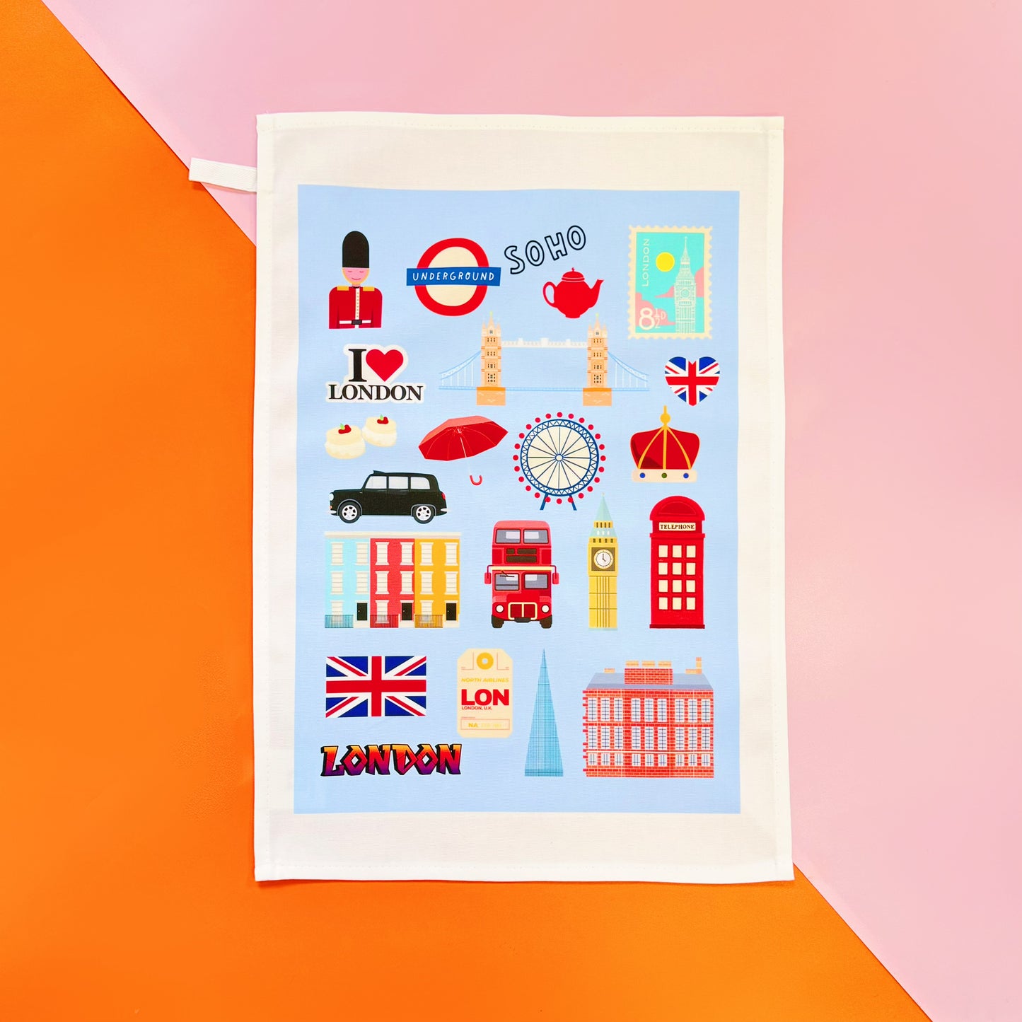 Printed tea towel